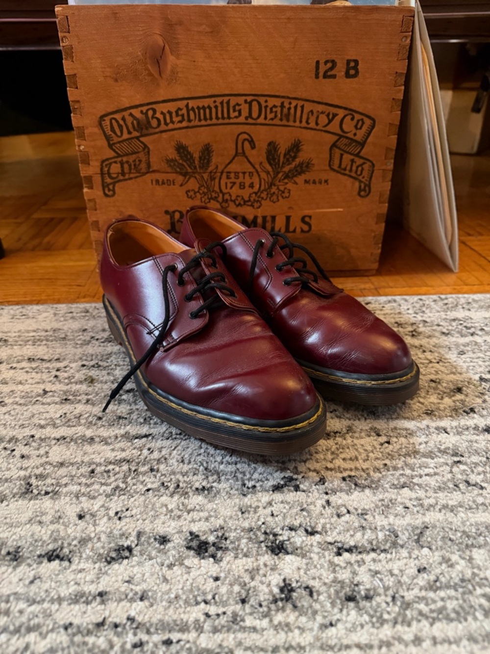 Men's Doc Martens Oxblood Burgundy Leather Oxford Made in England
